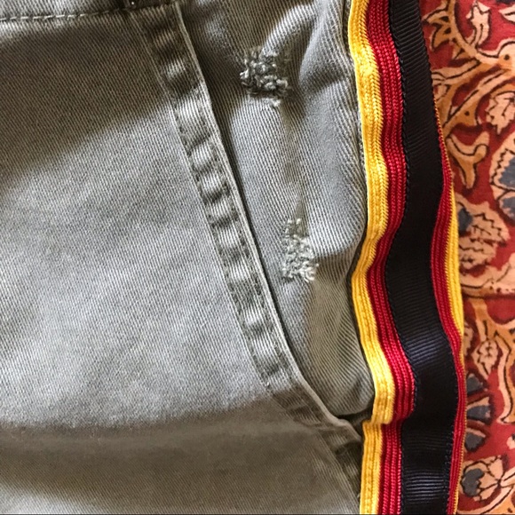 PAM AND GELA UNIFORM SIDE STRIPE STEP HEM ARMY PANT   GREEN SIZE 25 - Picture 6 of 15